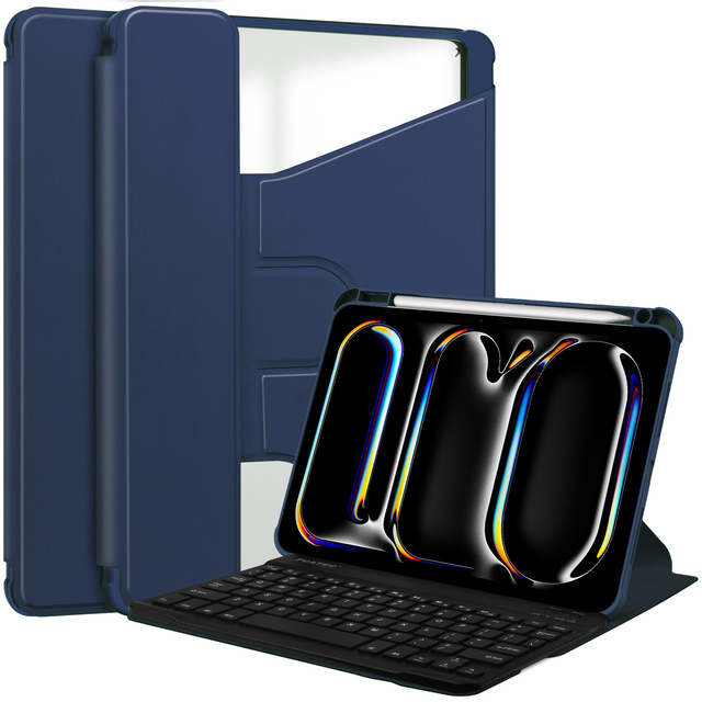 Anti-Shock Clear Transparent Back Shell with Wireless Keyboard for iPad Pro 11 2024 Shockproof Cover Tablet Case with Keyboard