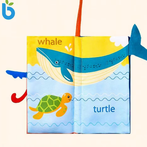 Libro Interattivo in Stoffa BABUR per l'Educazione Precoce dei Bambini 3-6 Mesi, Forme Geometriche, Silenzioso <span class=keywords><strong>e</strong></span> Masticabile, Pannello Attività Unisex - Product Image 2