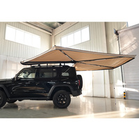 Lumière LED 270 Auvent latéral de voiture Camping Extérieur Pliable Rétractable Lumière LED 270 Degrés Auvent latéral Tente de toit de voiture
