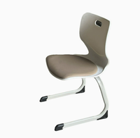Ensemble table et chaise d'école réglables en hauteur avec bordure en mélamine, cadre en acier en forme de C et panier à livres pour salle de classe