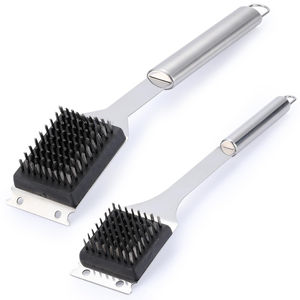 Long Handle Stainless Steel Wire BBQ Brush Heavy Duty Dishwasher Safe Multi-Function for Cleaning Utensils Grills Custom Logo - Product Image 1