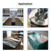TopCoat Kit époxy cristal clair résistant à la chaleur pour revêtement salles de bains cuisines comptoirs Tables dalles de bois pierre et plus