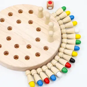 Catur memori kayu dua dalam satu catur kayu mainan kecerdasan dekompresi