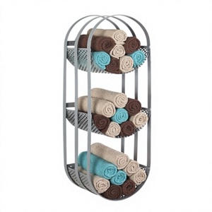 Organisateur de serviettes de spa, porte-serviettes en fer à un seul niveau, support de rangement pour salle de bain, type sur pied, moderne, multifonctionnel, gain de place - Product Image 1
