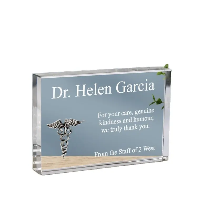 Acrylic Desk Plaque Name Plate for Desk Personalized Acrylic Gift Custom Office Name Sign Clear Acrylic Plaque Stand