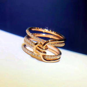 Anello Q344 in oro rosa con diamante, da donna, per fidanzamento, taglio rotondo brillante, colore naturale G, gioielli placcati 14K - Product Image 1