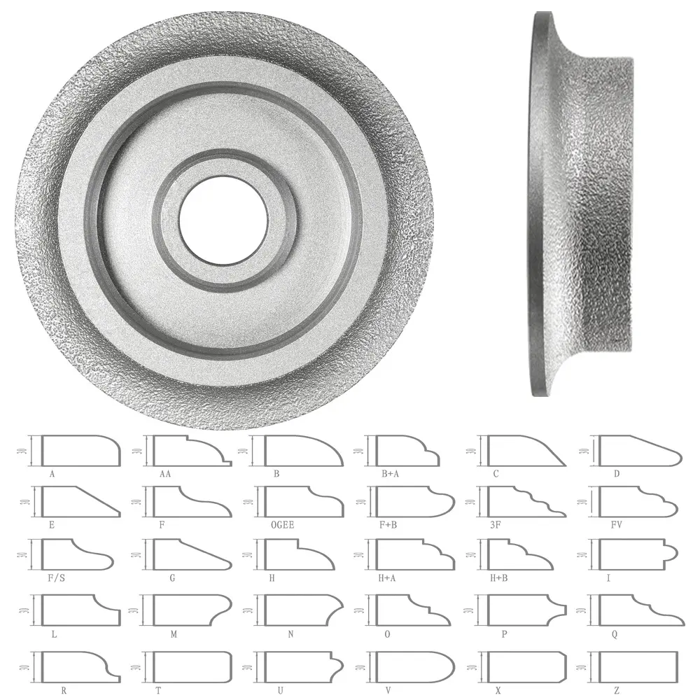 Vacuum Brazed Grinding Wheel For Marble Limestone And Soft Stone Edge Profiling