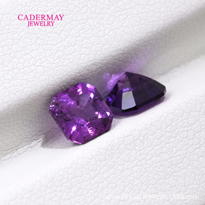 Cadermay Cultivated Sapphire Loose Stone Square Violet Color Synthetic Gemstone For Jewelry Making - Product Image 2