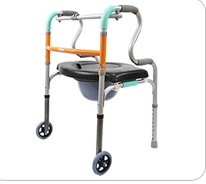 Déambulateur à quatre pieds en alliage d'aluminium à haute capacité de charge, antidérapant, avec frein à disque, hauteur réglable, certifié CE pour les personnes âgées - Product Image 2