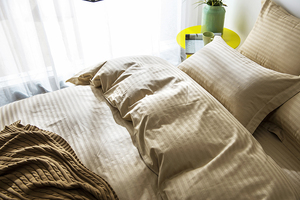 Cổ Điển Bông Khách Sạn Bộ Đồ Giường Đặt Dệt Sọc Vỏ Gối Và Vỏ Chăn 300TC Chủ Đề Đếm Tất Cả Các Mùa Nhiều Màu Sắc Tấm Bộ - Product Image 3