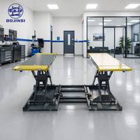BJS BJS2828-MB40 Elevador de Tijera Móvil de Perfil Bajo para Autos, de 4 Toneladas, Ultrafino, de Elevación Media, con Accionamiento Hidráulico/Electrohidráulico