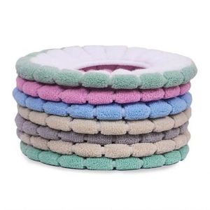 Double-Color Closestool <b>Mat</b> and Toilet Seat Cover <b>Bathroom</b> Accessories O-Shape Knitting Home Decor Keeps Warm - Product Image 6