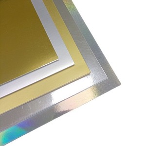 แผ่นกระดาษแข็งแผ่นฟิล์ม PET สีเงินสีทองแผ่นกระดาษงานฝีมือโลหะ - Product Image 2
