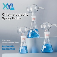 Flacon pulvérisateur triangulaire en verre borosilicate de laboratoire pour chromatographie TLC avec boule en caoutchouc – Ensemble complet