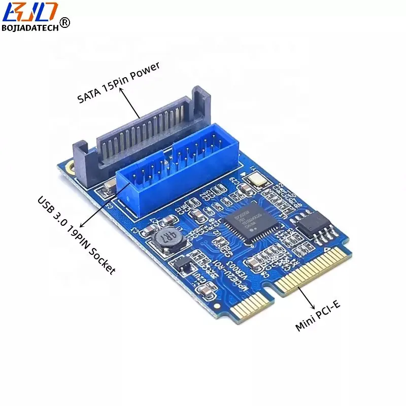 미니 PCI-E MPCIe 19pin USB 3.0 암 소켓 확장 라이저 카드 SATA 15PIN 전원 컴퓨터 전면 패널