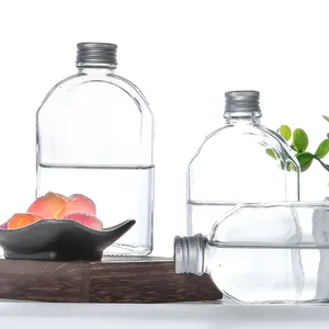 Rõ ràng Glass Flask rượu chai cho nước trái cây đồ uống 100ml 200ml 350ml 500ml
