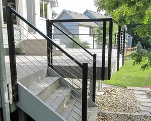 Trilhos de aço inoxidável para escadas, cabo Vortex para escadas