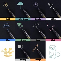 Ensemble de marqueurs métalliques à pointe fine, 10 couleurs, stylos à peinture pour scrapbooking, papier cartonné noir, projets d'artisanat