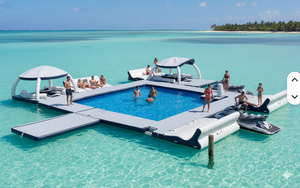 Plateforme flottante gonflable sur mesure Nova Large, bar de loisirs aquatiques, canapé, plateforme pour usage commercial, matériau PVC, divertissement aquatique - Product Image 3