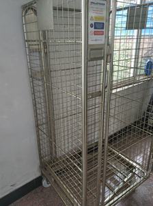 जस्ती <span class=keywords><strong>Foldable</strong></span> भंडारण रोलिंग पिंजरे गाड़ी तार जाल ट्राली - Product Image 3