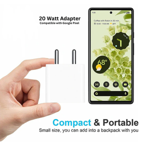 Adaptador de cargador de pared blanco nieve 20W estándar enchufe de la India para Apple <span class=keywords><strong>iPhone</strong></span> Samsung Galaxy Oneplus Redme - Product Image 4