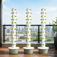Tour hydroponique verticale à 13 niveaux pour balcon, jardin vertical pour légumes et herbes, système de circulation d'eau automatique