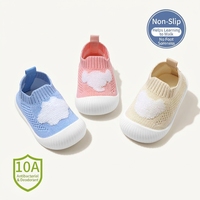 Chaussures de sécurité décontractées pour bébés et tout-petits, respirantes, en Flyknit, antidérapantes, légères, pour la première marche, type chaussettes, pour l'extérieur