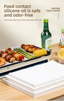 Papier sulfurisé en silicone pour four, absorbant l'huile, résistant à la graisse, de qualité alimentaire, antiadhésif, pour friteuse à air, grillades, barbecue, recyclable, 40g/m²