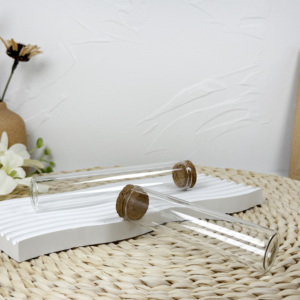 Tube de test en verre borosilicate de 30mm de haut avec couvercle en bambou pour bouteille de distribution de thé pour utilisation en gelée - Product Image 2