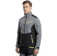 Conjunto de Ropa de Trabajo Profesional Gris y Negro, Tela Elástica en 4 Direcciones, Uniforme Resistente para Construcción e Ingeniería