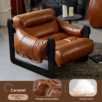 Fauteuil Jersey Island pour salon, style Mid-Century, en métal, avec revêtement en coton, non pliable, fauteuil inclinable vintage, pour la détente, meuble individuel pour la maison