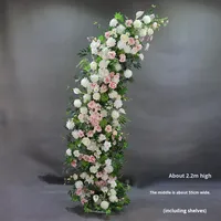 Arco Floral Artificial para Boda, Modelo Horn, Arreglo Floral Terminado, Soporte Floral, Arco de Puerta, Arco Floral para Bodas al Aire Libre