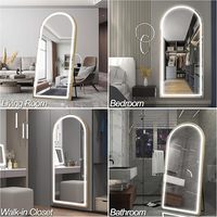 Meilleure Vente Grand Miroir de Salon de Coiffure Barbier et Beauté Mural LED Pleine Longueur pour Coiffure et Maquillage