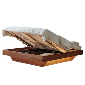 Minimalist Modern Tatami <b>Floor</b> Standing <b>Bed</b> With Storage Box <b>Frame</b> Structure Solid Wood <b>Bed</b> For Children And Adults - Product Image 5