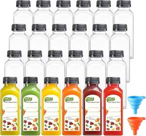 1oz 2oz 6oz 8oz 10oz 12oz 16oz French Square Empty Plastic Juice <b>Bottle</b> Storing Homemade Cold Beverage <b>Bottle</b> with Screw Cap - Product Image 6