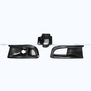 Para Mitsubishi Evolution EVO 8 CT9A 2001-2007, estilo VRS, aspecto de fibra de carbono, guía de óleo y conducto de aire del parachoques delantero, juego de 3 piezas - Product Image 2