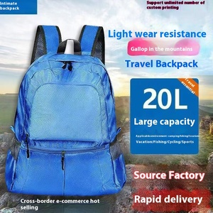 <strong>Large</strong> Capacity Fashionable Diamond Pattern Water-Resistant Foldable <strong>Backpack</strong> for Outdoor <strong>Hiking</strong> and Travel - Product Image 5
