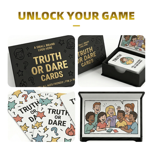 Cartes de jeu de vérité <span class=keywords><strong>ou</strong></span> de défi pour fêtes sur la plage tropicales, imprimées recto-verso, en papier d'art certifié FAMA&ICTI, personnalisées et emblématiques - Product Image 3