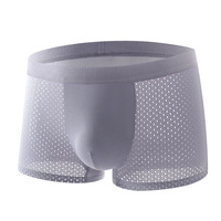 XX575 nuevos Calzoncillos Bóxer transpirables sexys de malla de seda helada para hombre
