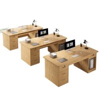 Bureau d'ordinateur moderne et élégant, poste de travail individuel en bois, petit bureau robuste avec 3 tiroirs et serrure, convertible