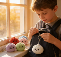 Porte-clés en peluche mignon en forme de chignon, pendentif de sac miniature en peluche en forme de chignon et de pain vapeur