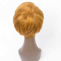 Perruque Bob brésilienne naturelle, cheveux courts bouclés, blond miel, balayage ombré, coupe Pixie