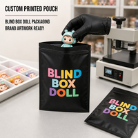 Sacs à fermeture éclair plats avec logo personnalisé, pochettes d'emballage en plastique refermables pour figurines de boîte mystère, jouets de collection, figurines d'action