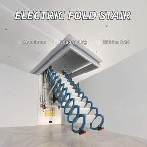 Scale Telescopiche Elettriche Completamente Automatiche Moderne in Alluminio con Capacità di Carico di 300kg per Case, Ville e Soffitte - Product Image 2