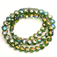 Perles en verre cristal en forme de cœur, accessoires de bijoux DIY, perles faites à la main pour la fabrication de bracelets et de colliers