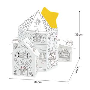 بيت لعب من الورق المقوى بتصميم عيد الميلاد للأطفال، مجموعة فنية وحرفية تعليمية للرسم والتلوين والكتابة على الجدران للاستخدام الداخلي والخارجي - Product Image 3