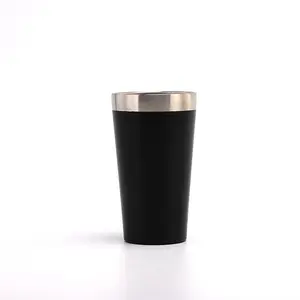 custom 16oz/473ml double wall vacuum termo cup thermos with powder coating for beer and coffee