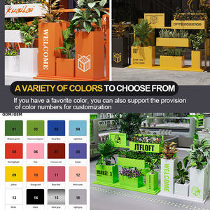 Boîte à fleurs <span class=keywords><strong>en</strong></span> métal enduit de poudre durable toutes saisons pour <span class=keywords><strong>jardin</strong></span> extérieur pour café <span class=keywords><strong>centre</strong></span> commercial immeuble de bureaux présentoir de fleurs - Product Image 3