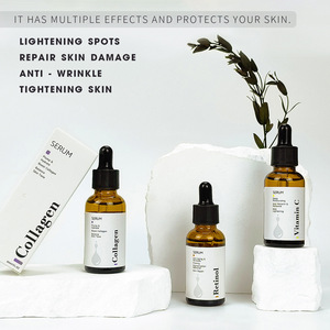 Personalizada vitamina C Retinol Niacinamida ácido hialurónico puro colágeno 24 K 24 K oro HIDRATANTE PIEL aligeramiento cara suero - Product Image 3