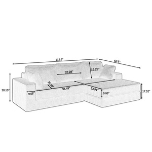 En stock : Ensemble de mobilier de salon moderne, canapé sectionnel convertible en lit en forme de L, en <span class=keywords><strong>mousse</strong></span>, vente en gros - Product Image 5